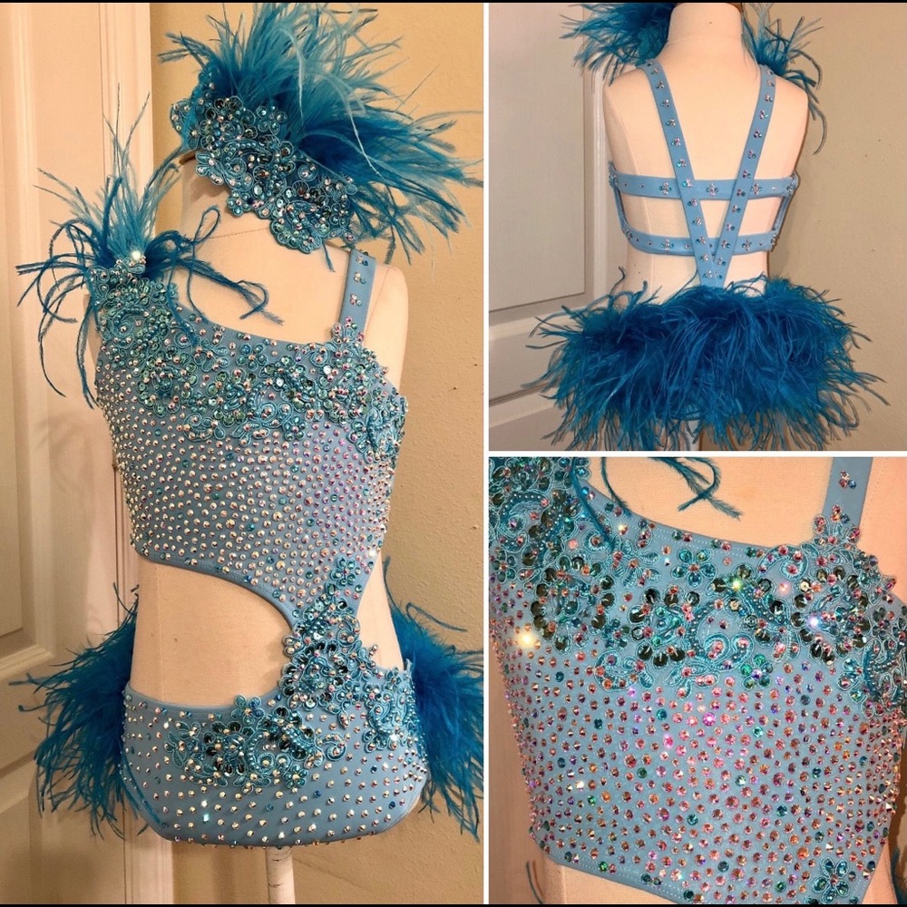 Gorgeous blue dance custom costume !!CM